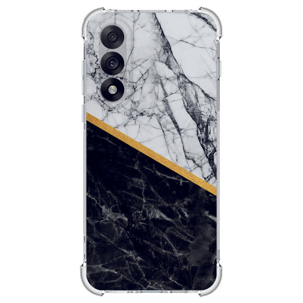 TPU Telefoonhoesje OnePlus Nord 5 - Marble White Black schokabsorberende backcover