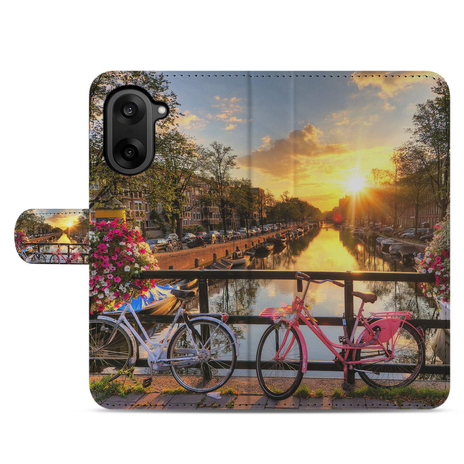 OnePlus Nord CE 5 Stijlvol Amsterdamse Grachten Design Hoesje voor OnePlus Nord CE 5 aanzicht