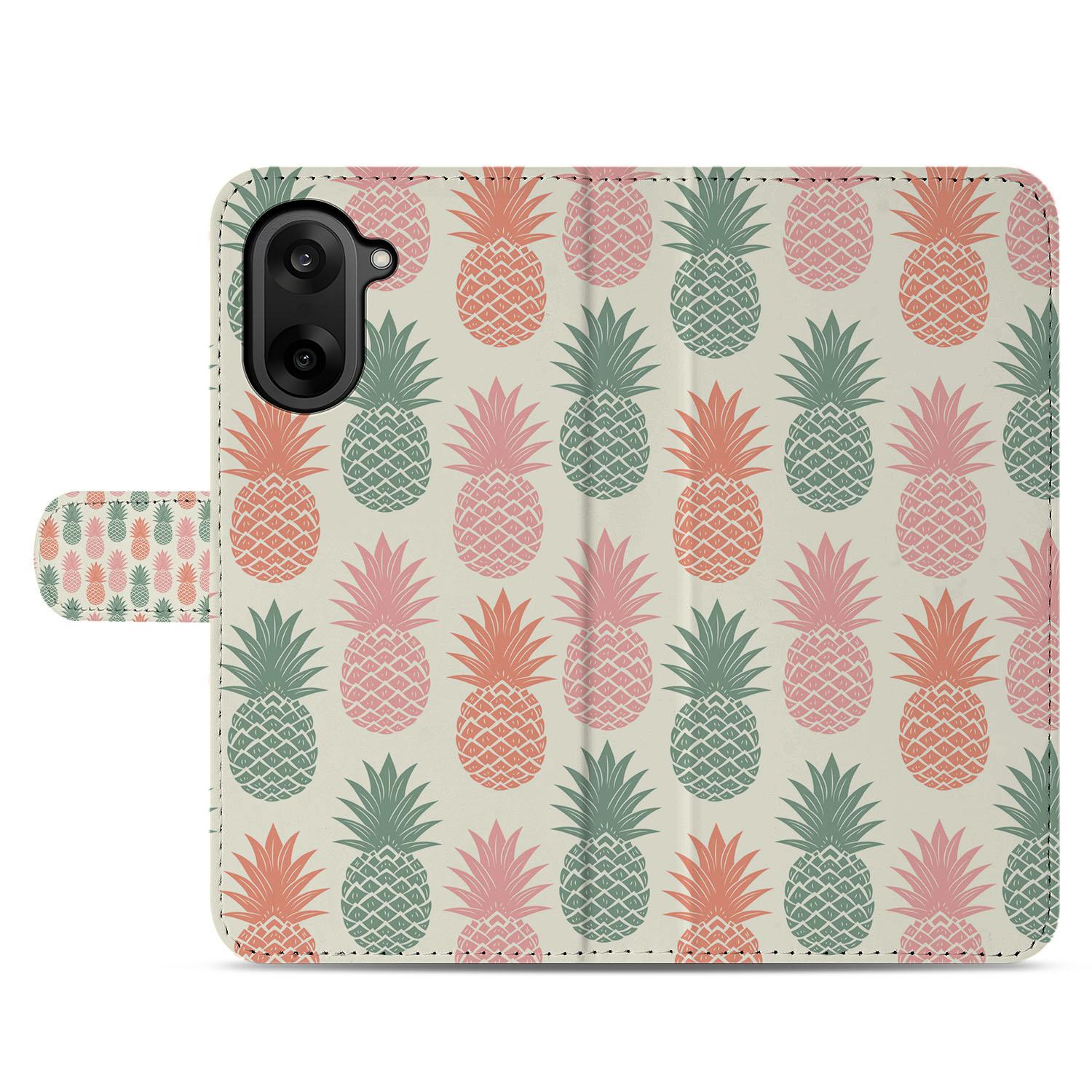 OnePlus Nord CE 5 Book Case & Portemonnee Hoesje met Ananas Design ananasprint voorkant