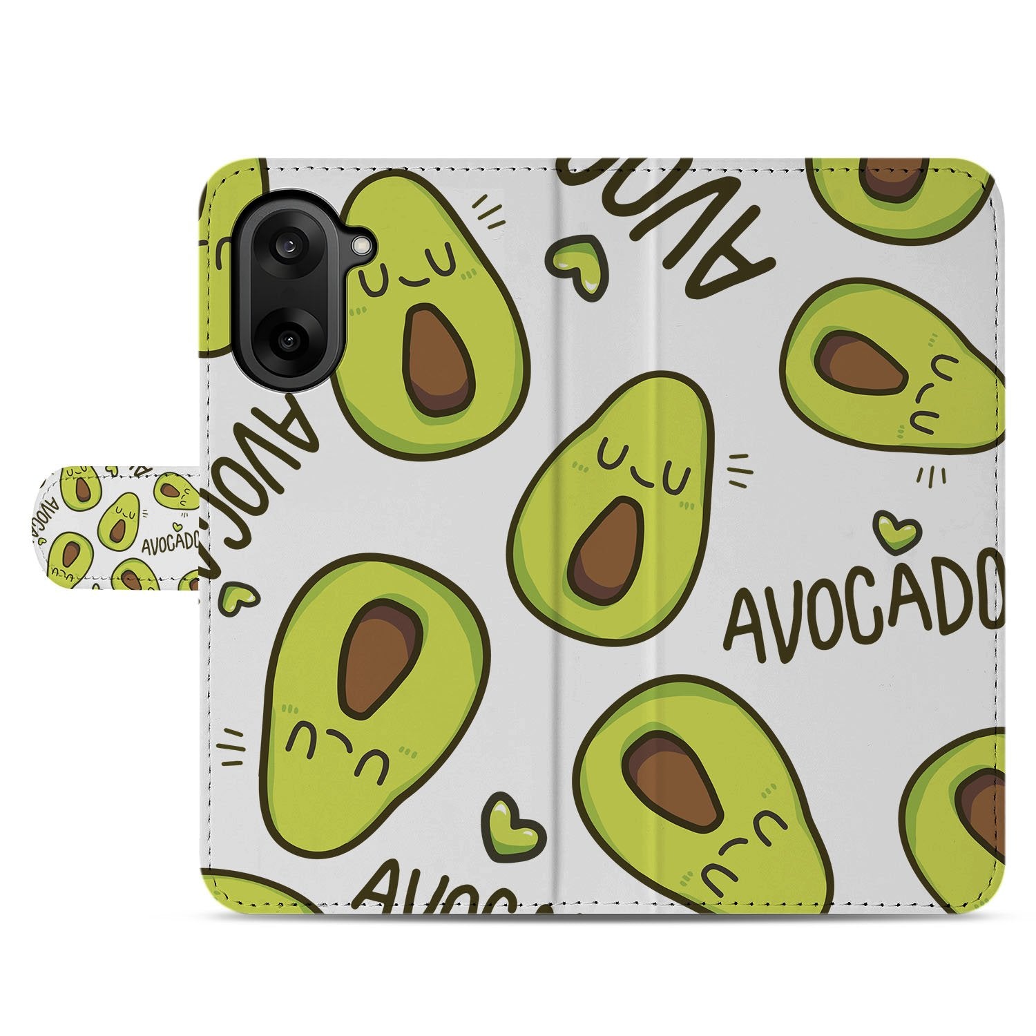 OnePlus Nord CE 5 Avocado Singing Hoesje Voor OnePlus Nord CE 5 Met 3 Pasjes Book Case design voorkant