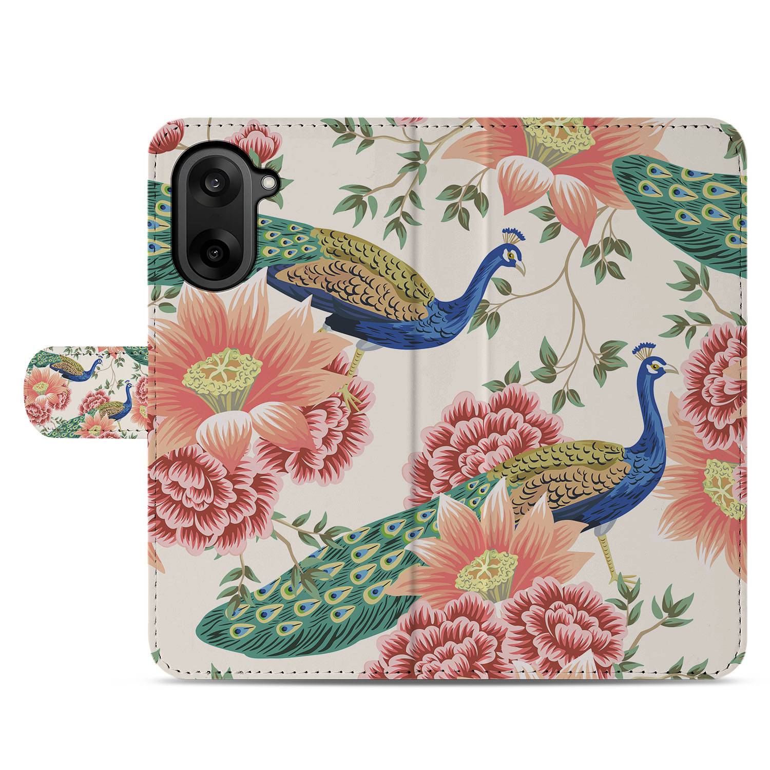 Pink Peacock OnePlus Nord CE 5 Portemonnee Hoesje design naam aanzicht