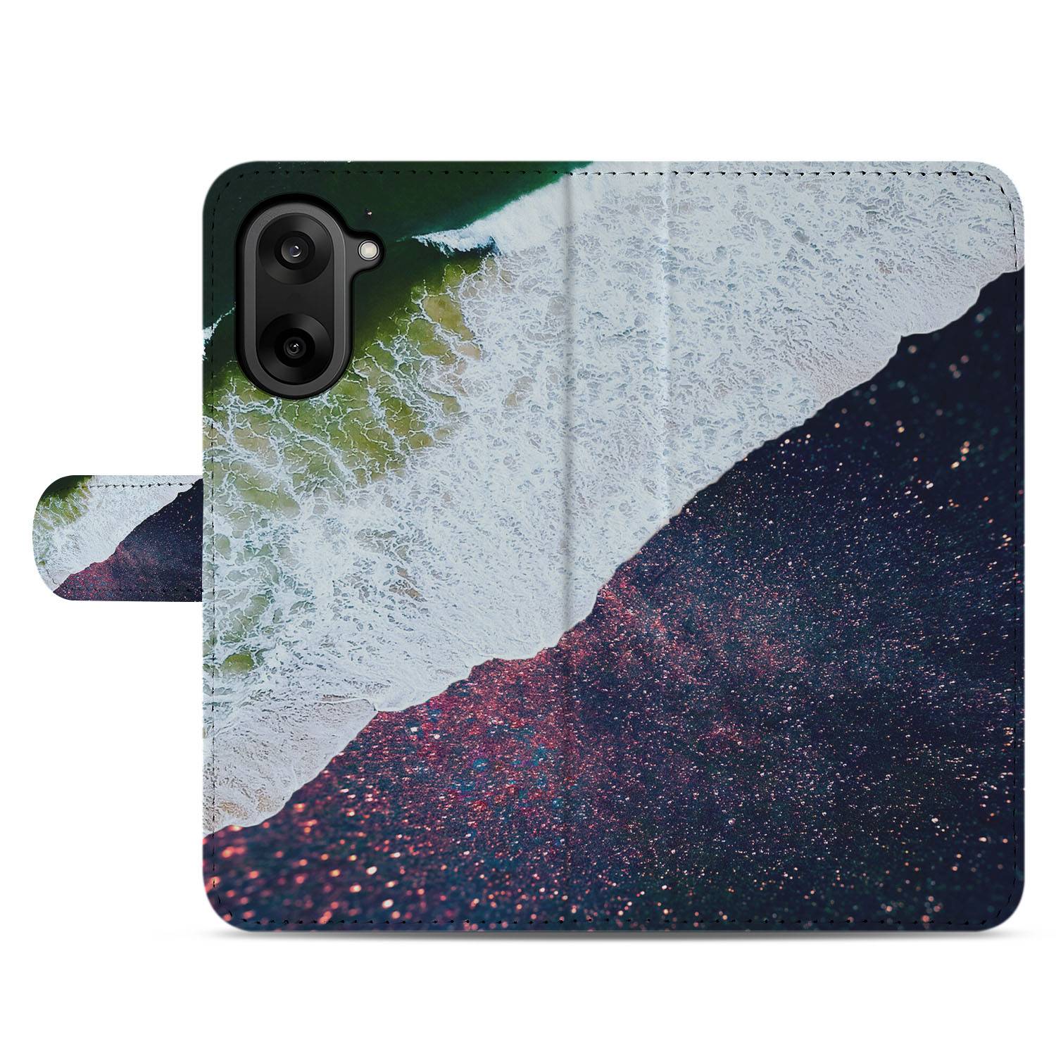 OnePlus Nord CE 5 Sea In Space Paars Stijl Book Case maritiem ontwerp boven aanzicht