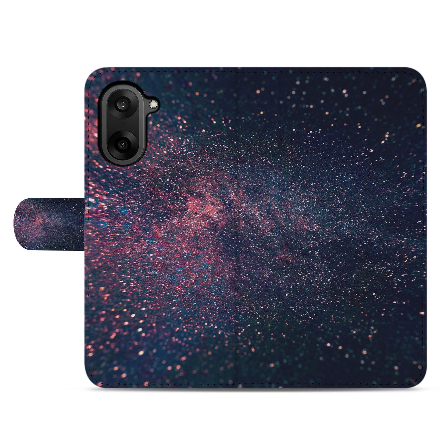 Stars OnePlus Nord CE 5 Bookcase Hoesje sterrenregen ontwerp achterzijde