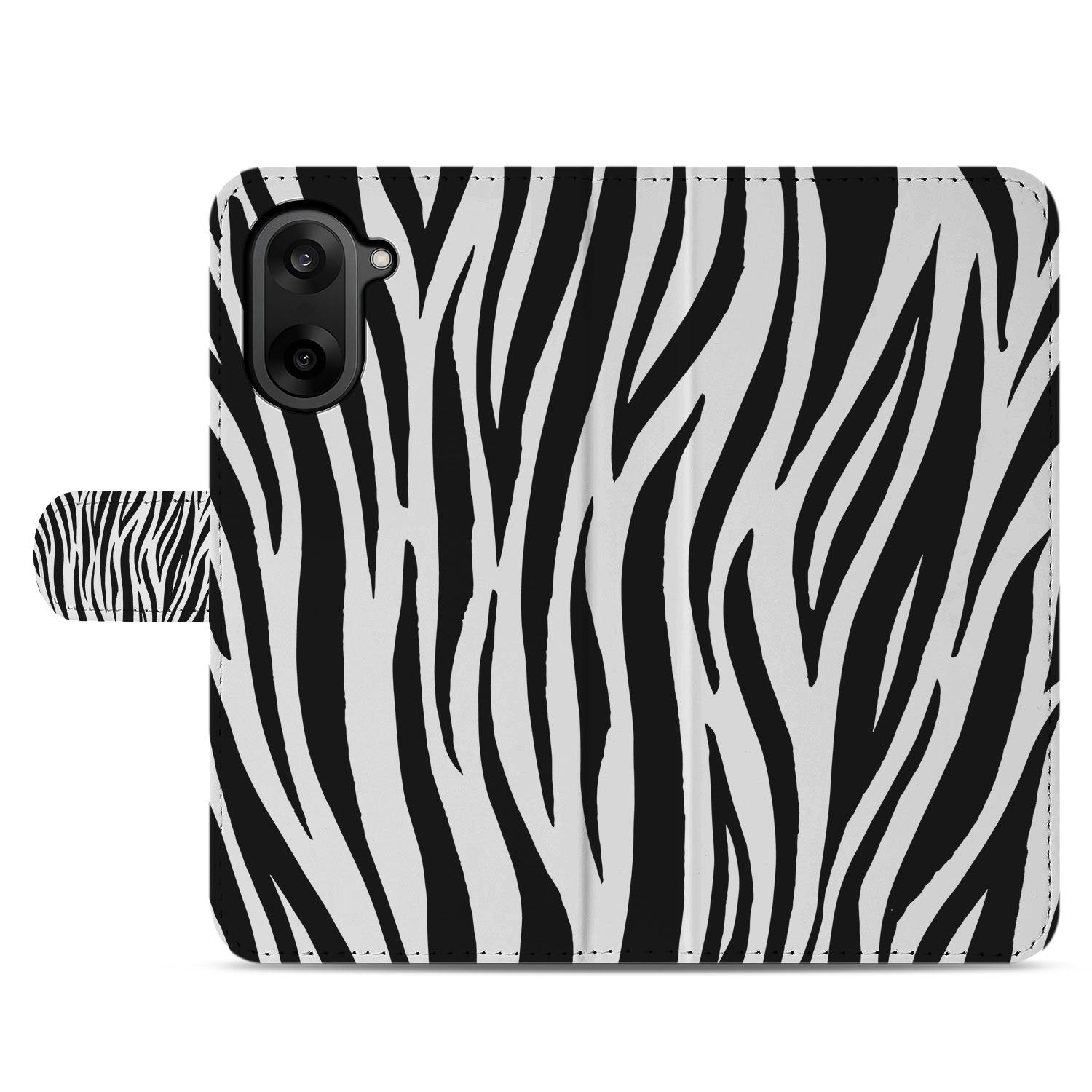 Zebra OnePlus Nord CE 5 Bookcase Hoesje zebra-print zwart-wit voorkant