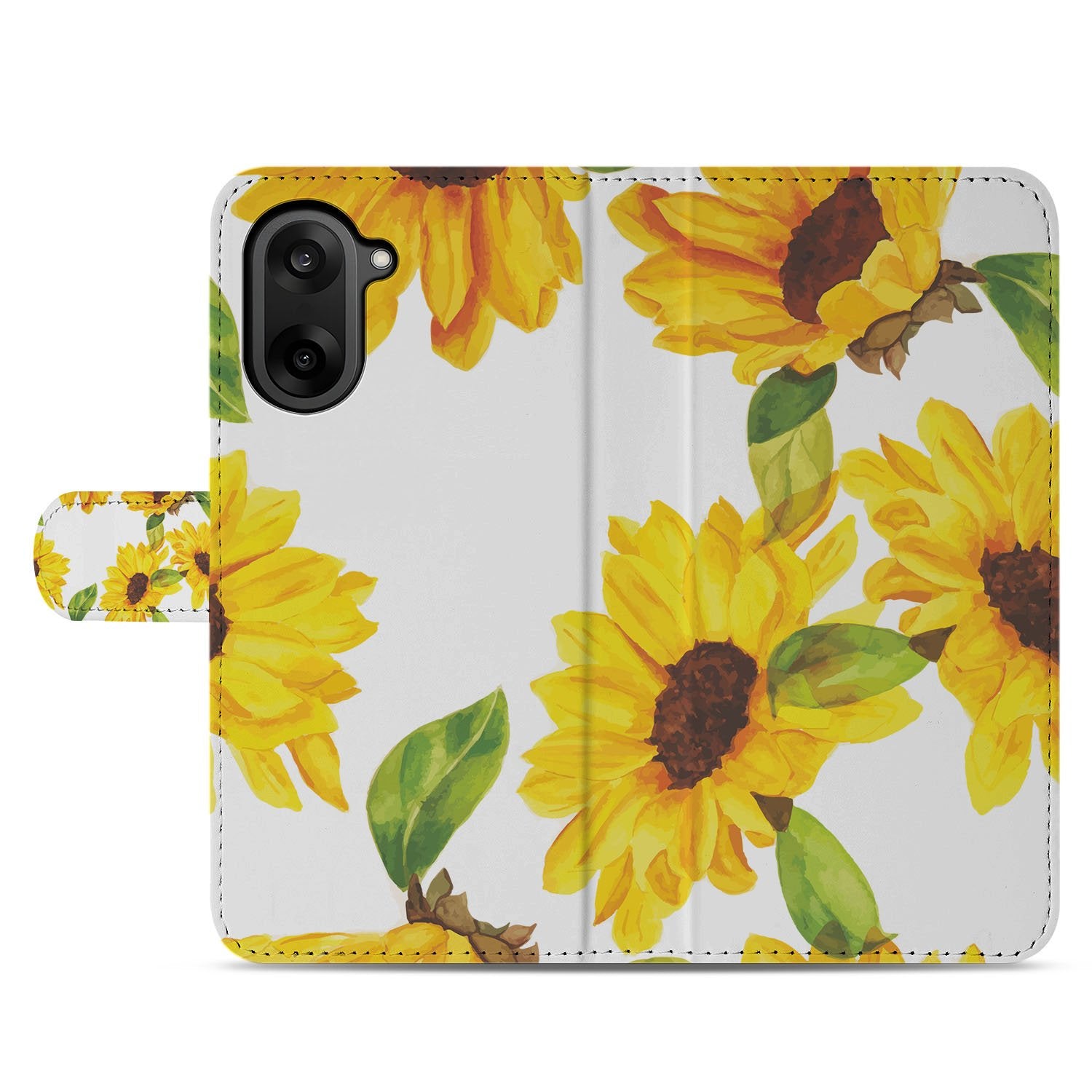 OnePlus Nord CE 5 Zonnebloemen Wallet Hoesje Voor OnePlus Nord CE 5 Portemonnee Hoesje voorkant
