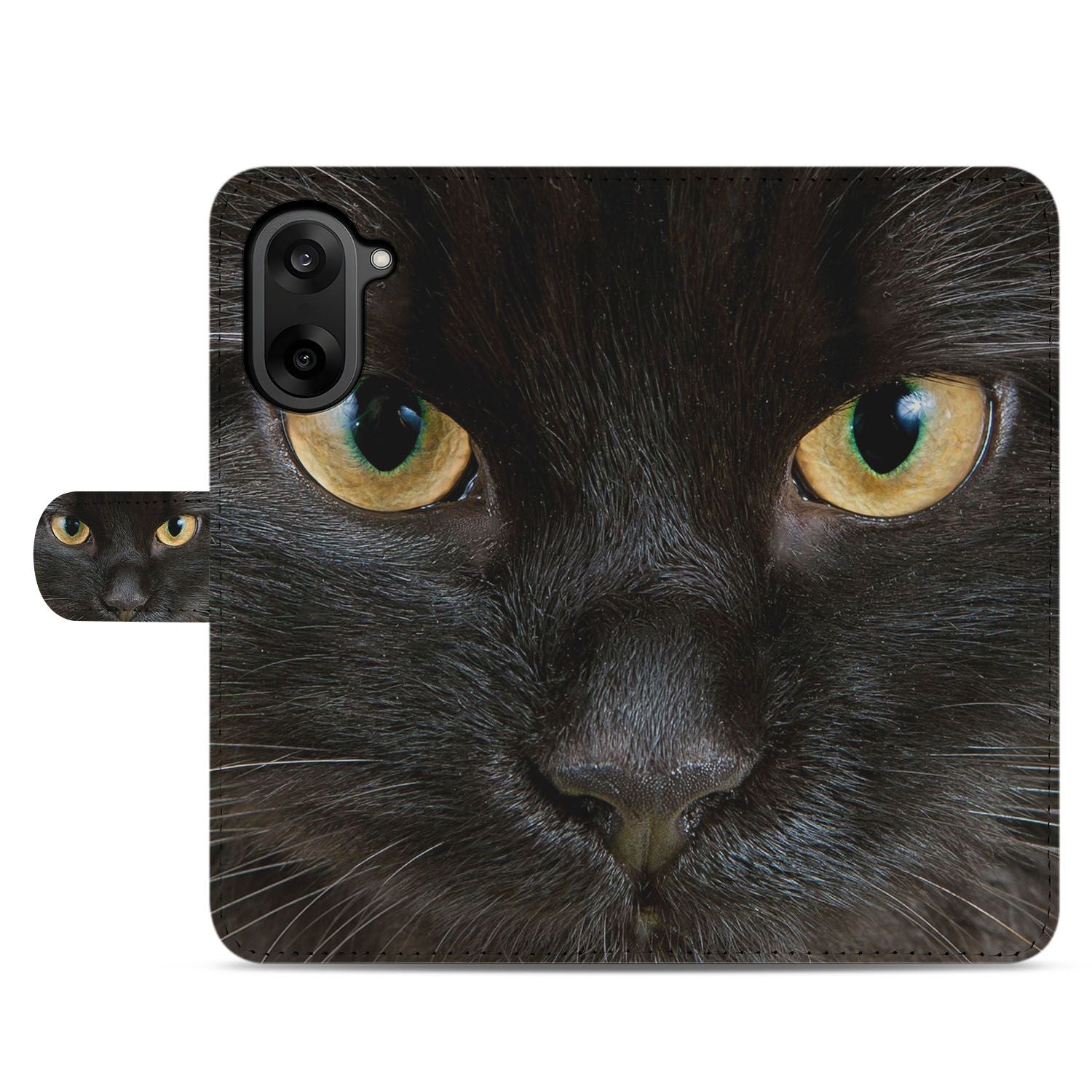 Book Case OnePlus Nord CE 5 | Zwarte Kat portemonnee hoesje kattenontwerp voorkant