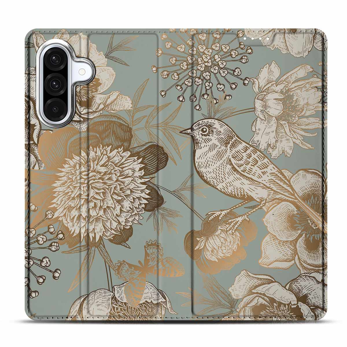 Samsung Galaxy A56 A36 Hoesje Vintage Bird Flowers positie 2