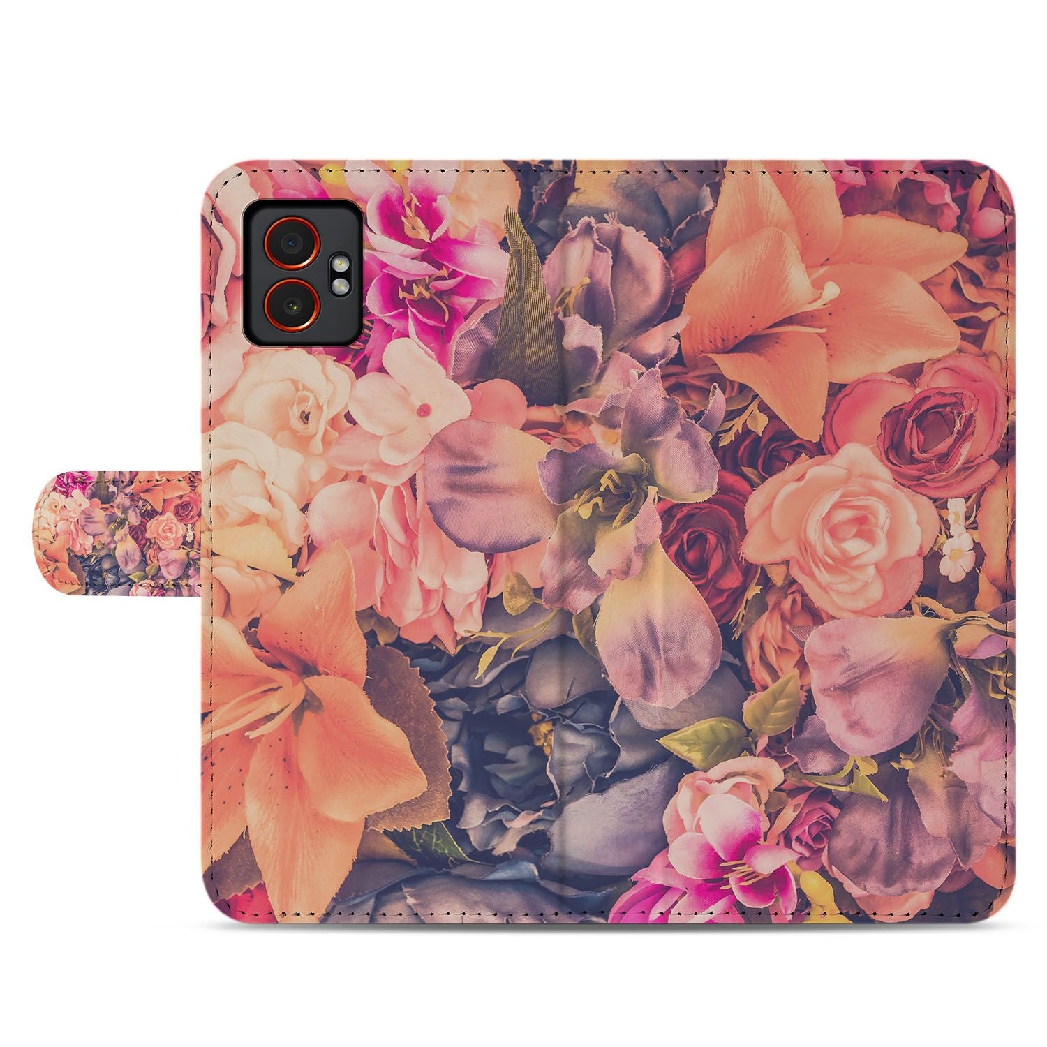 Bosje Bloemen Samsung Galaxy Xcover 7 Pro Book Case bloemen print bovenansicht