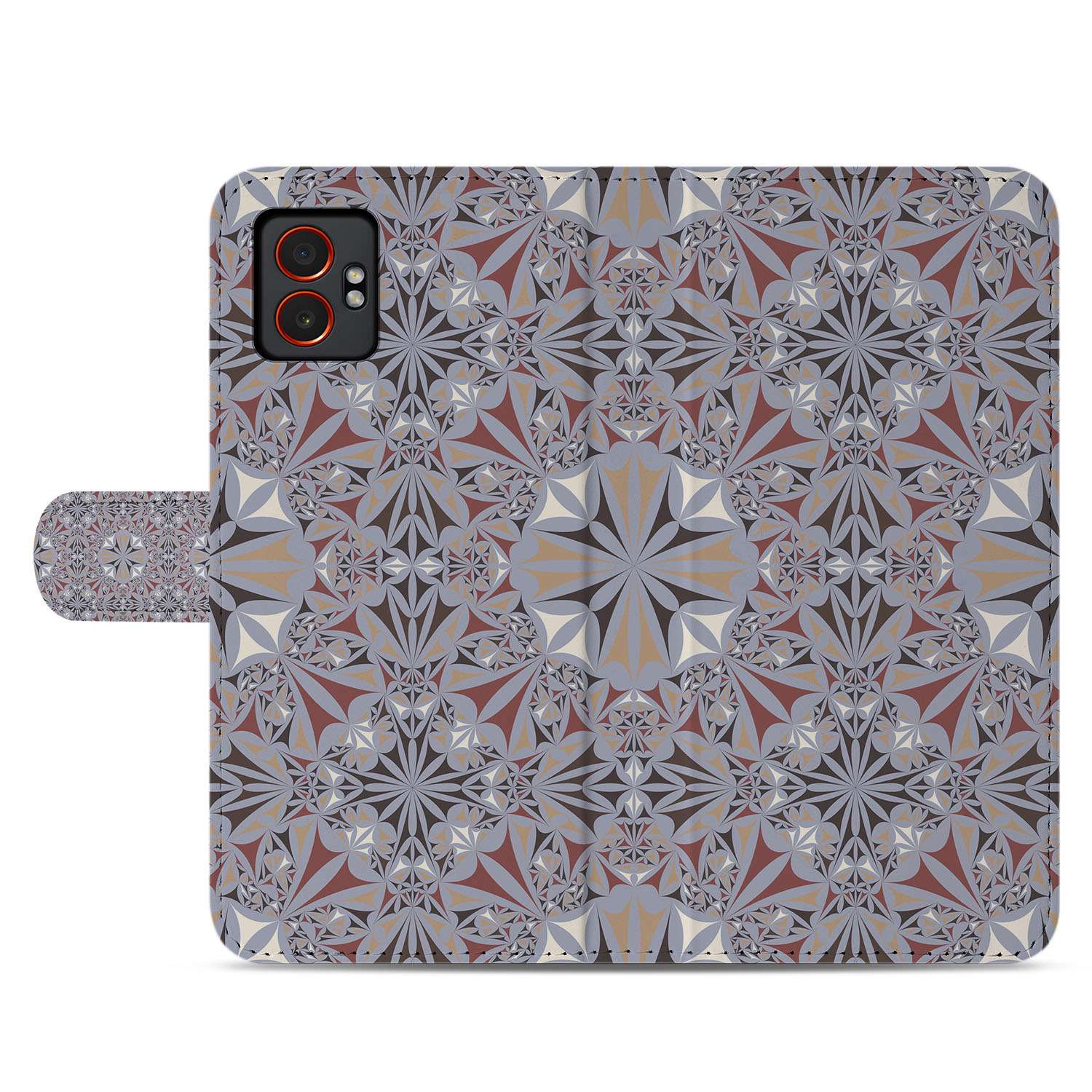 Samsung Galaxy Xcover 7 Pro Flower Tiles Book Case designnaam aanzicht