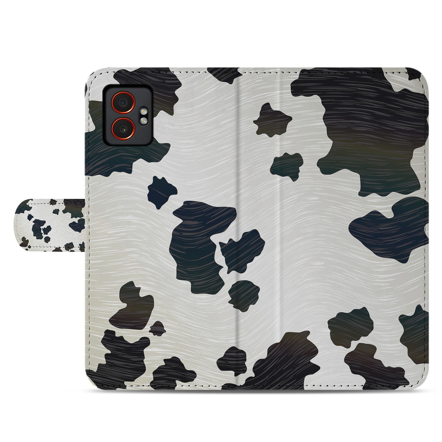Samsung Galaxy Xcover 7 Pro Speelse Koeienvlekken Design book case voorkant