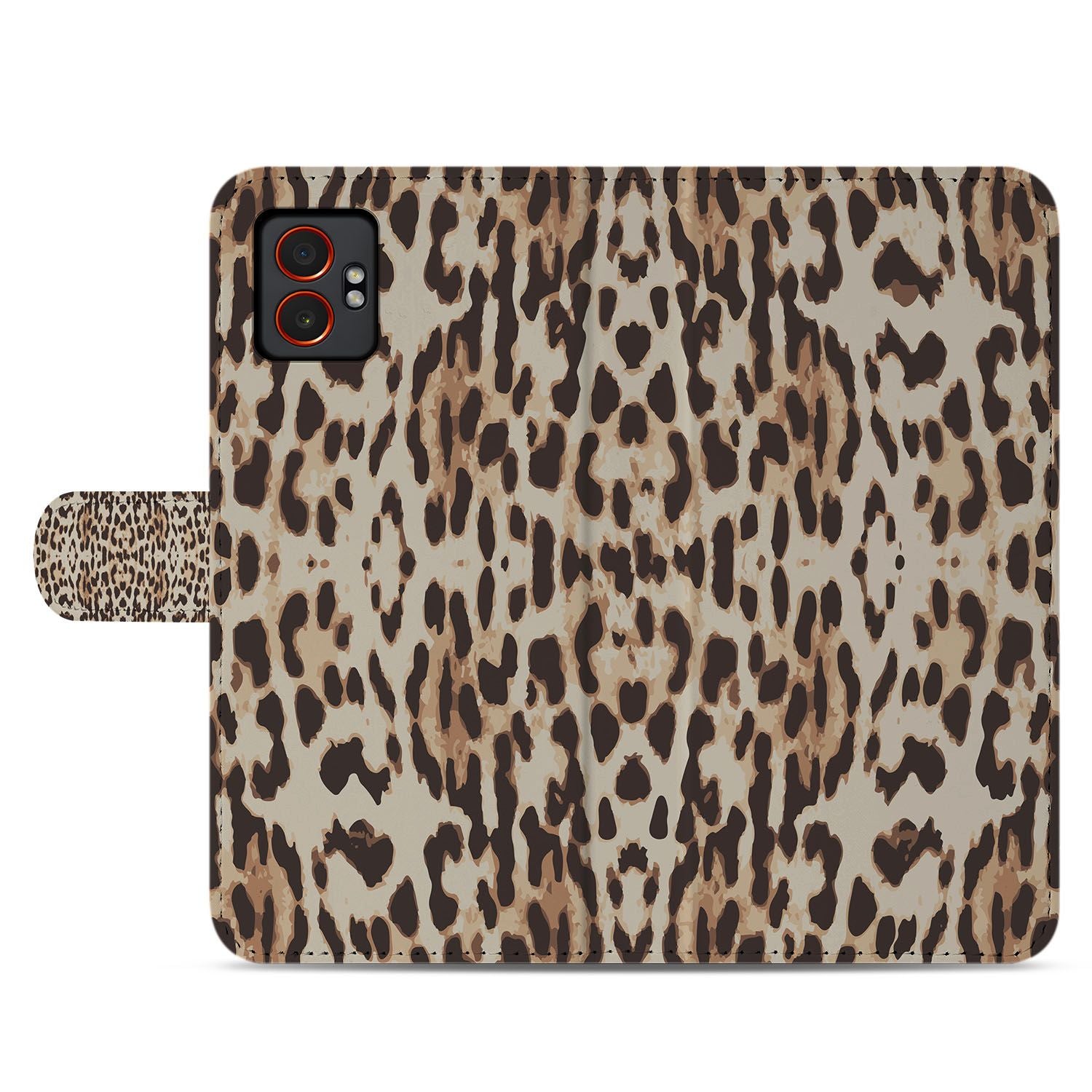Samsung Galaxy Xcover 7 Pro Leopard Design Luxe Book Case achteraanzicht