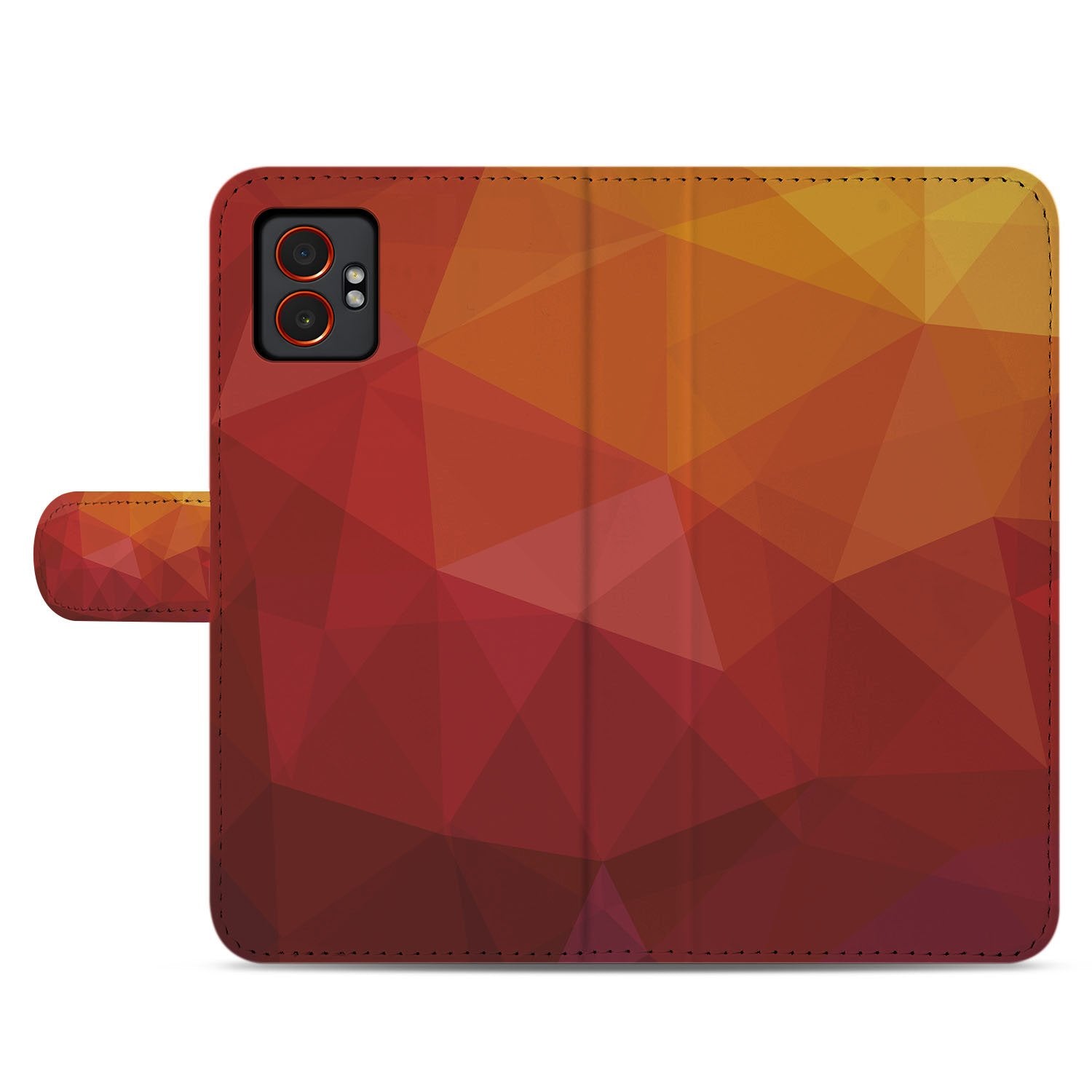 Samsung Galaxy Xcover 7 Pro Polygon Rood Design Bookcase Hoesje voor Samsung Galaxy Xcover 7 Pro in PU Leer voorkant