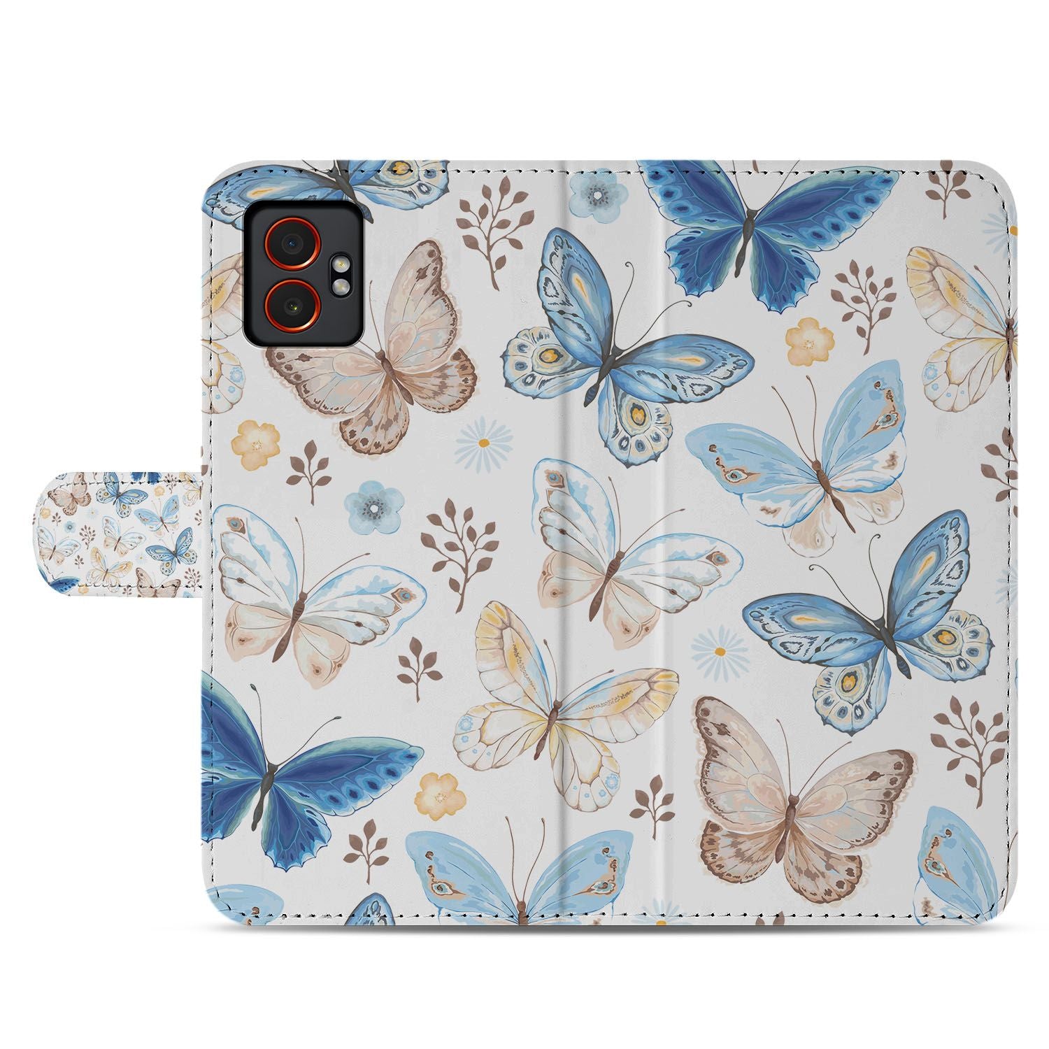 Samsung Galaxy Xcover 7 Pro Bookcase Hoesje Vlinder vlinder design bovenaanzicht