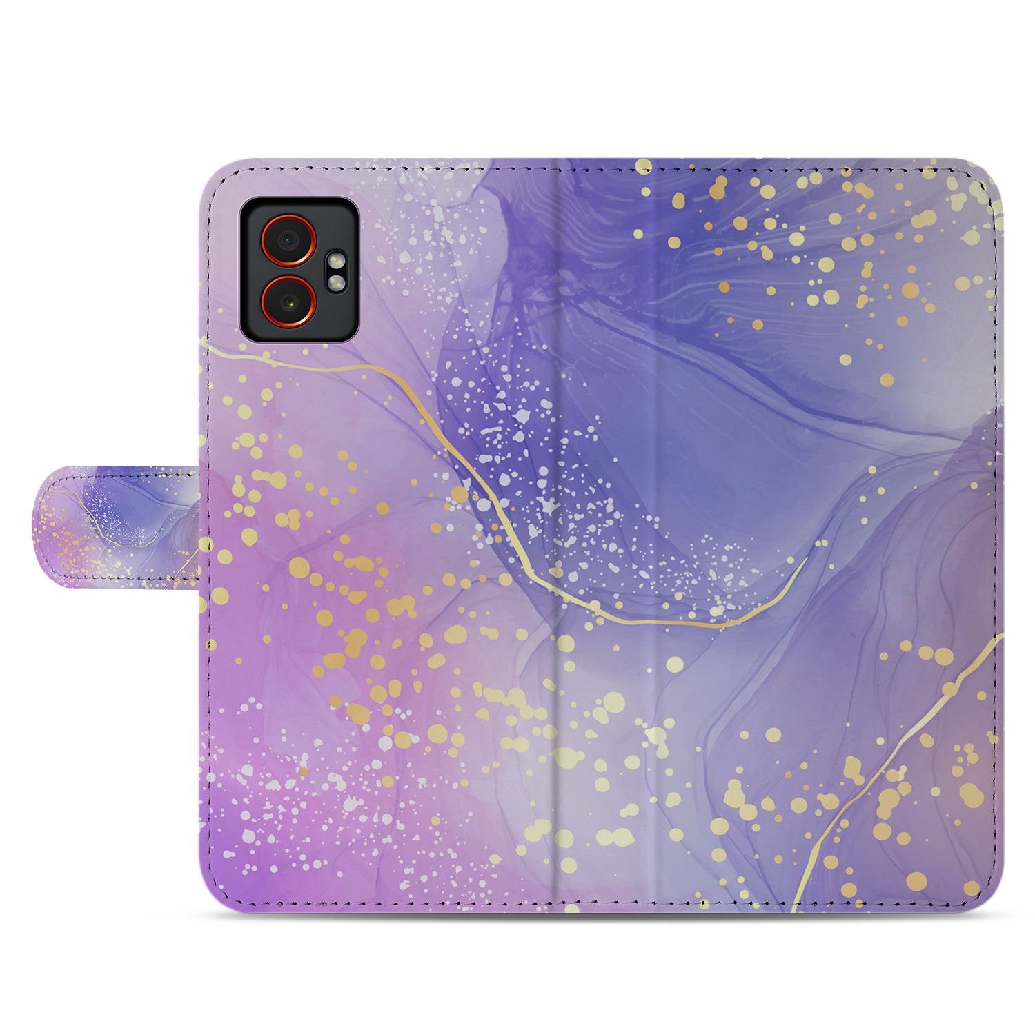 Samsung Galaxy Xcover 7 Pro Bookcase Hoesje Watercolor Paars aquarelprint design front