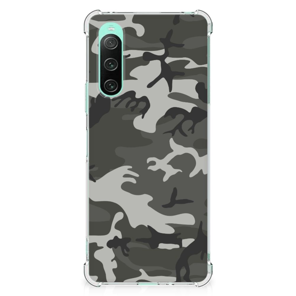 Sony Xperia 10 V Doorzichtige Silicone Hoesje Army Light