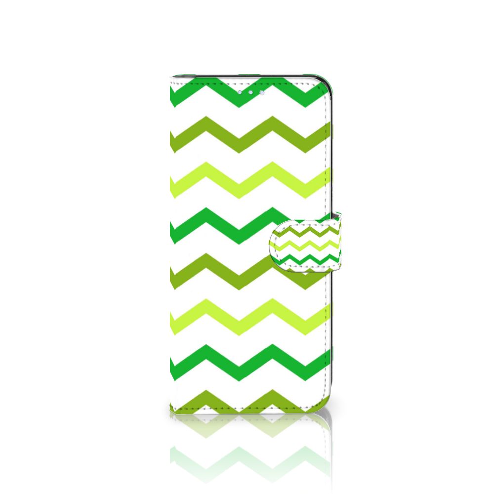 OPPO Reno 8 Lite | OnePlus Nord N20 Telefoon Hoesje Zigzag Groen