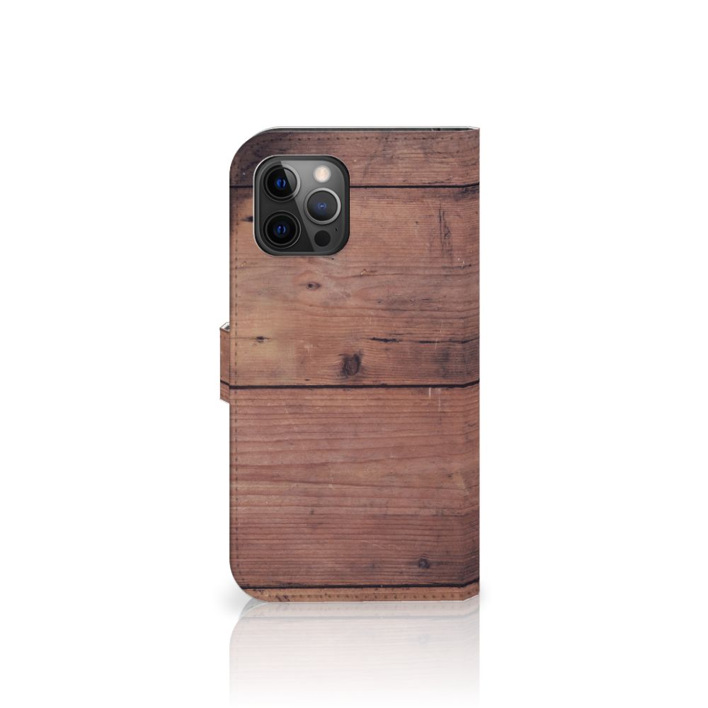 Apple iPhone 12 Pro Max Book Style Case Old Wood