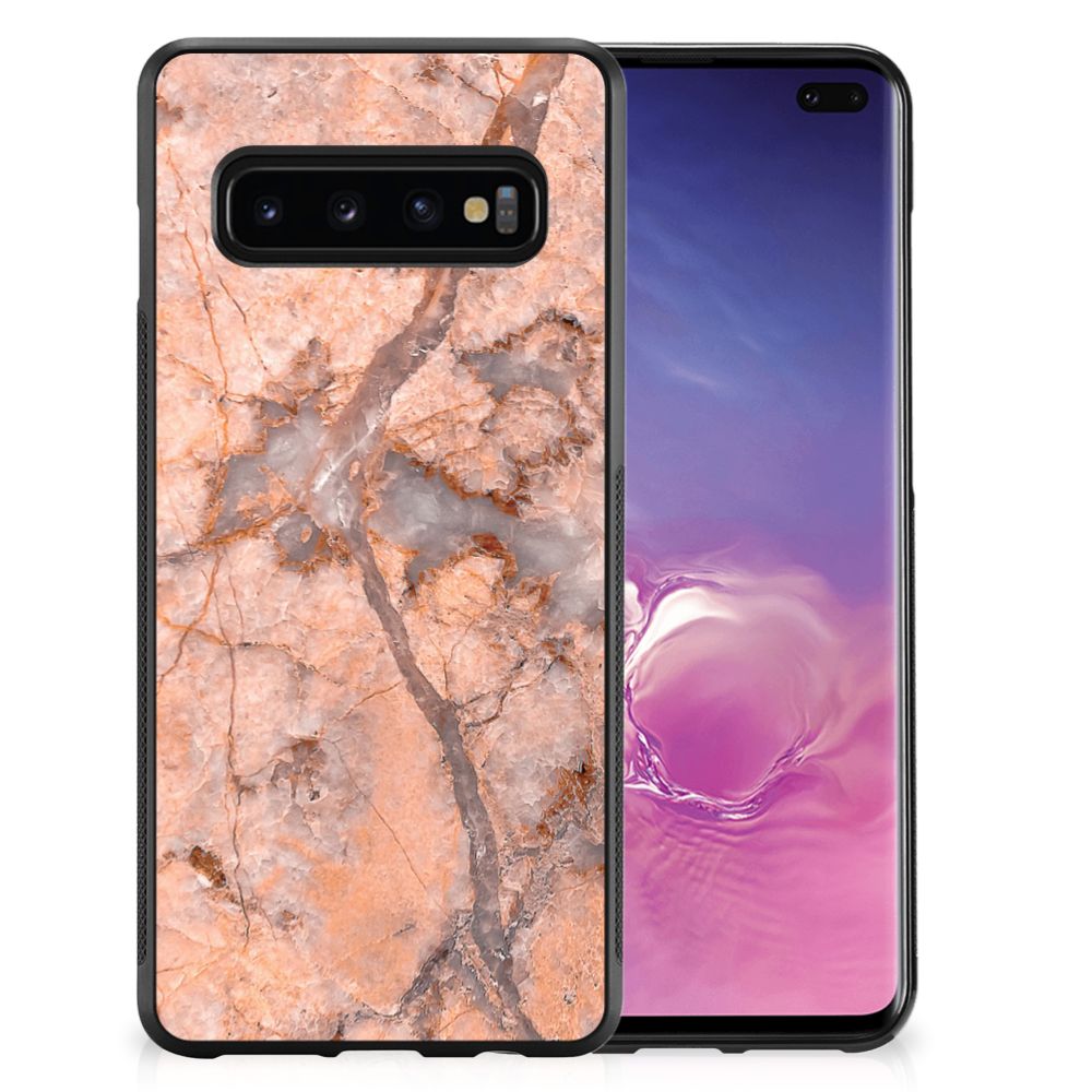 Samsung Galaxy S10+ Gripcase Marmer Oranje