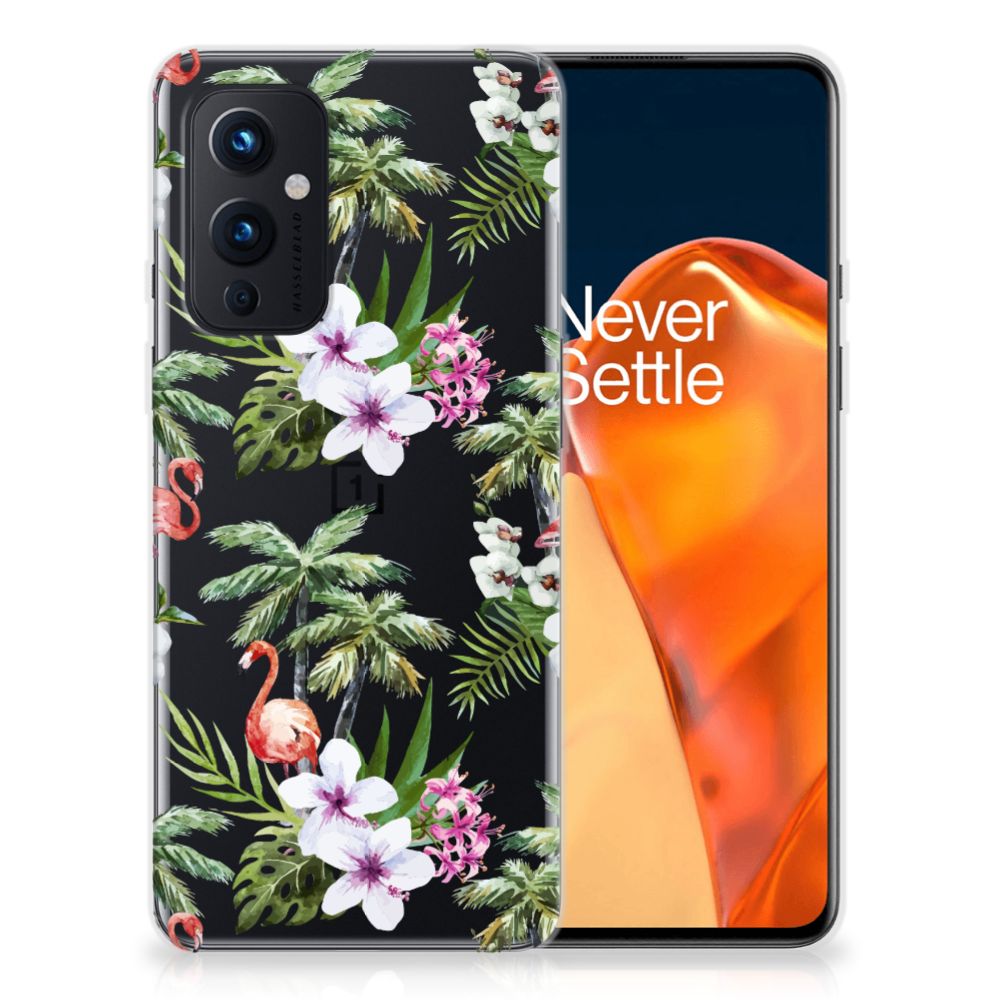 OnePlus 9 TPU Hoesje Flamingo Palms