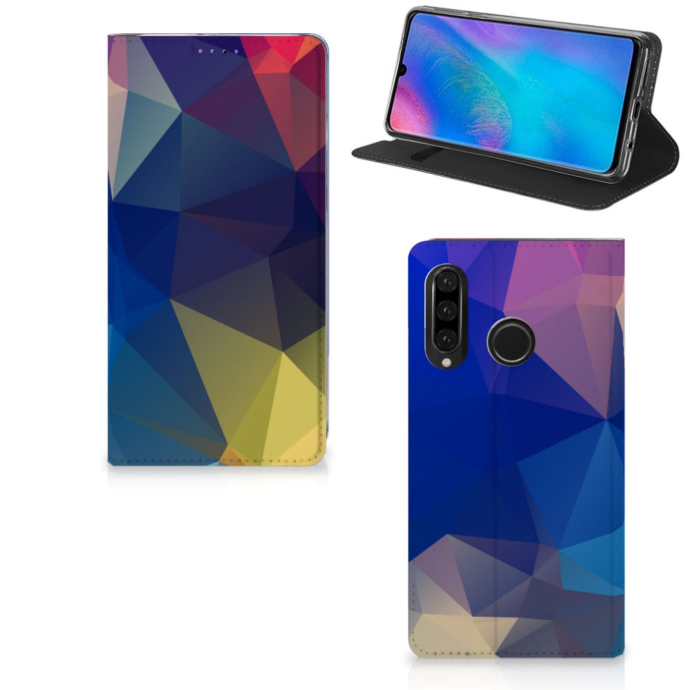 Huawei P30 Lite New Edition Stand Case Polygon Dark