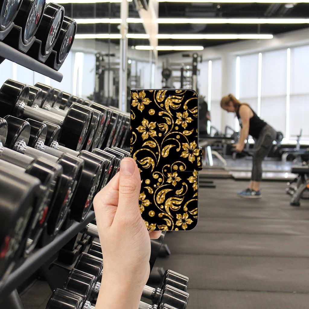 OPPO Find X5 Hoesje Gouden Bloemen