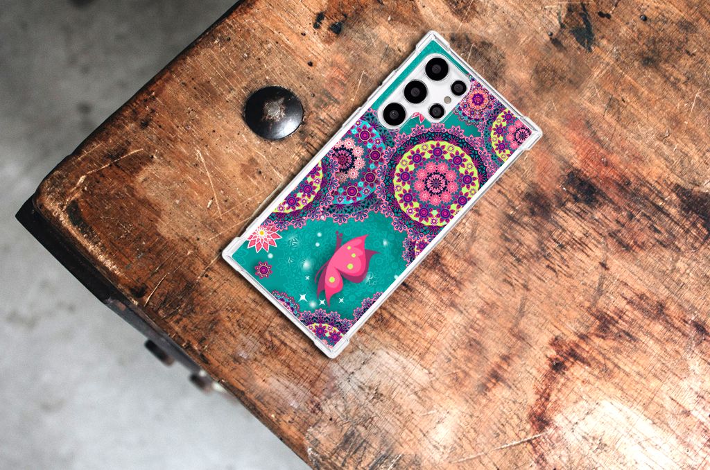 Samsung Galaxy S22 Ultra Back Cover Cirkels en Vlinders B2C Telecom
