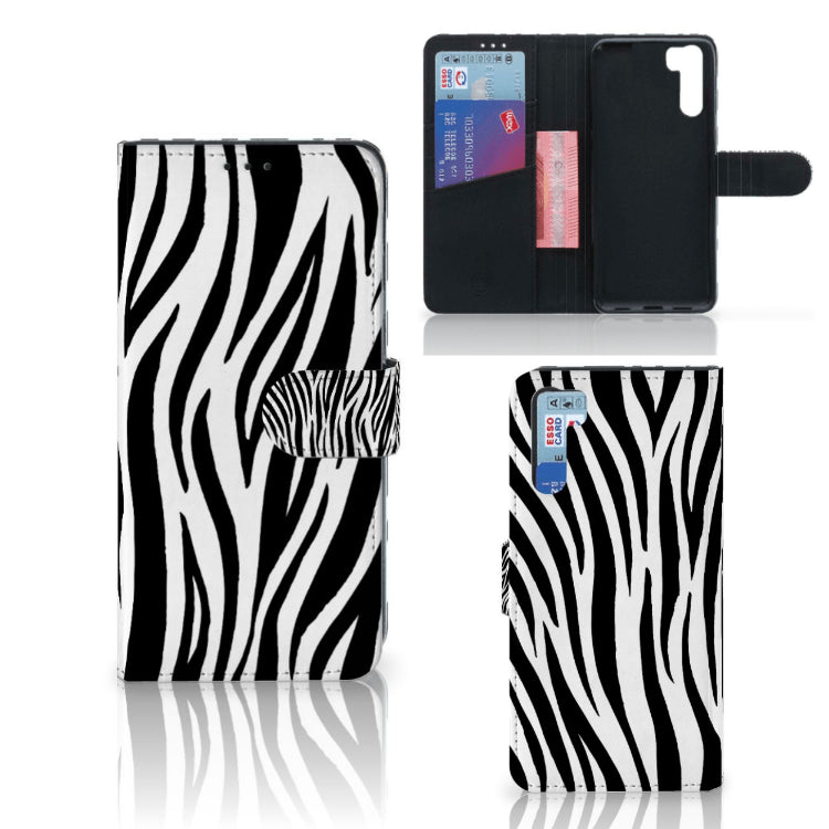 OPPO A91 | Reno3 Telefoonhoesje met Pasjes Zebra
