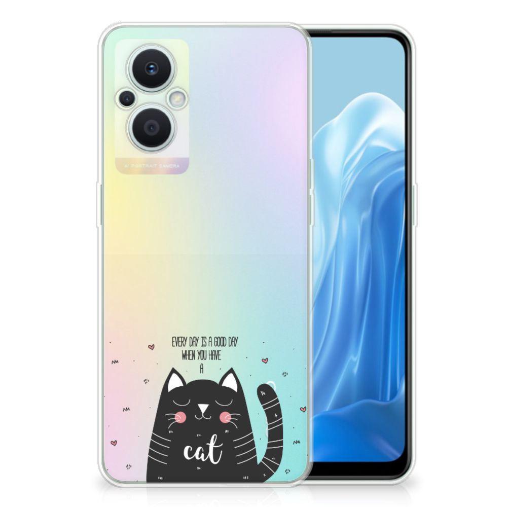 OPPO Reno8 Lite Telefoonhoesje met Naam Cat Good Day B2C Telecom