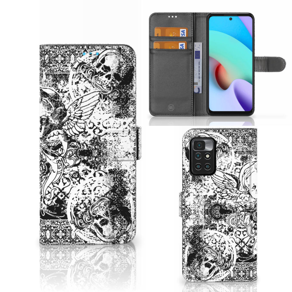 Telefoonhoesje met Naam Xiaomi Redmi 10 Skulls Angel