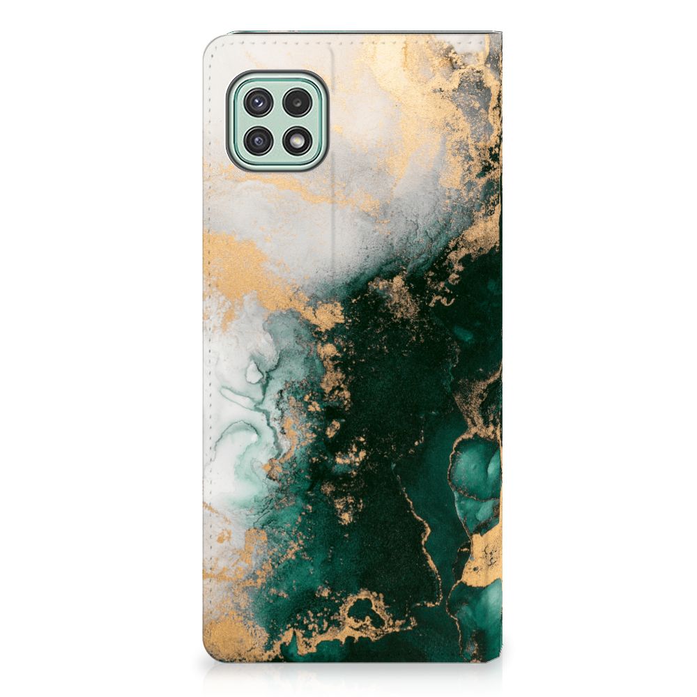 Standcase voor Samsung Galaxy A22 5G Marmer Groen - B2C Telecom