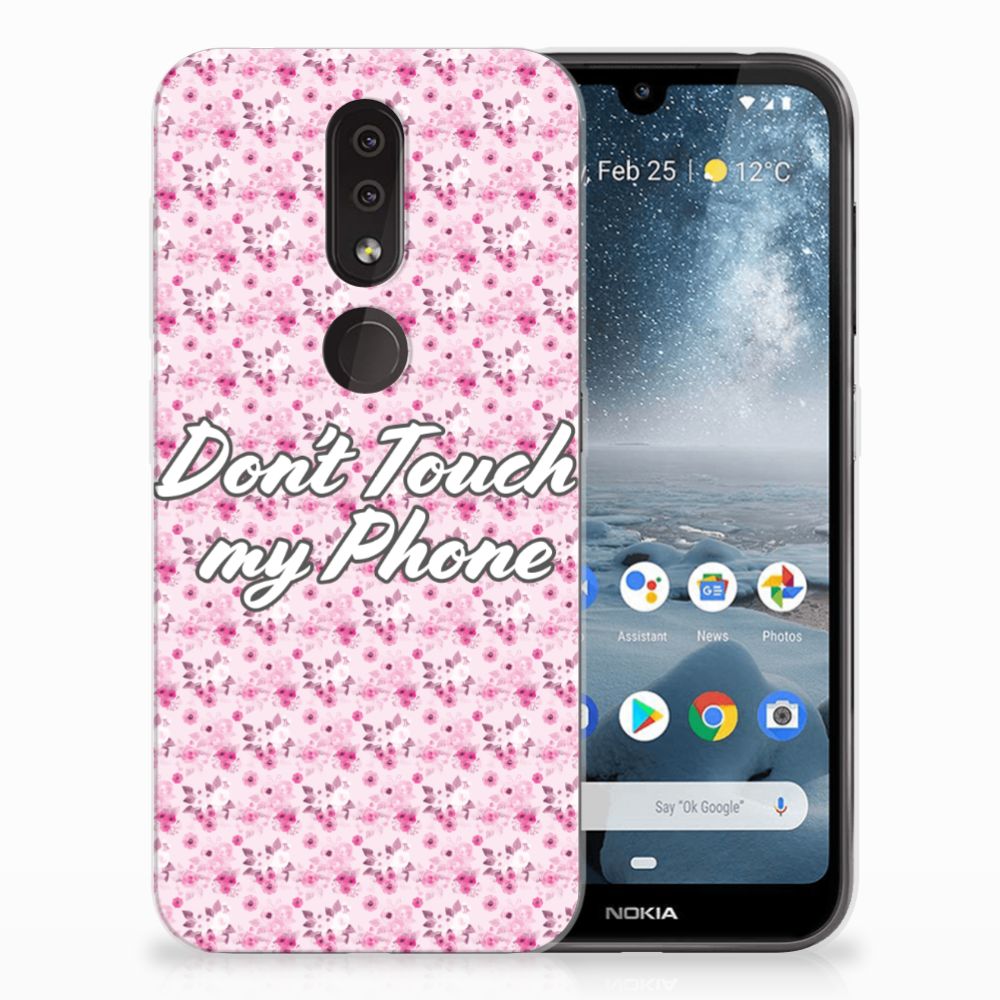 Nokia 4.2 Silicone-hoesje Flowers Pink DTMP