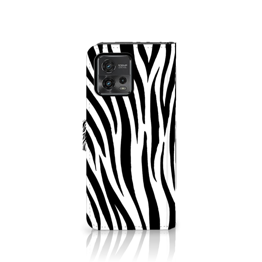 Motorola Moto G72 Telefoonhoesje met Pasjes Zebra