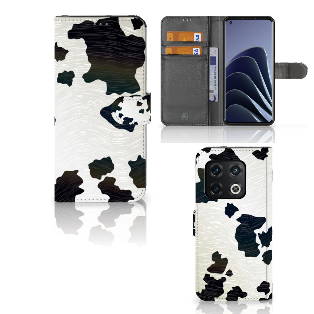 OnePlus 10 Pro Telefoonhoesje met Pasjes Koeienvlekken