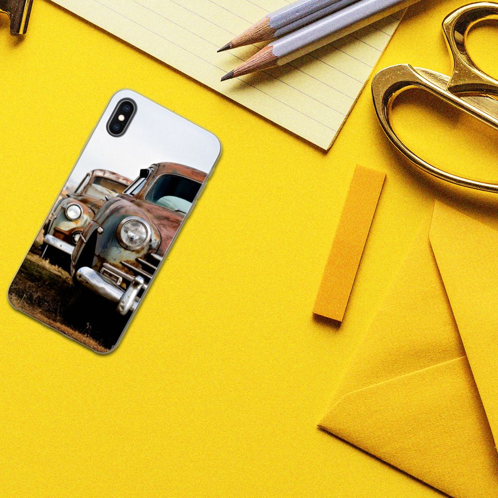 Apple iPhone Xs Max Siliconen Hoesje met foto Vintage Auto