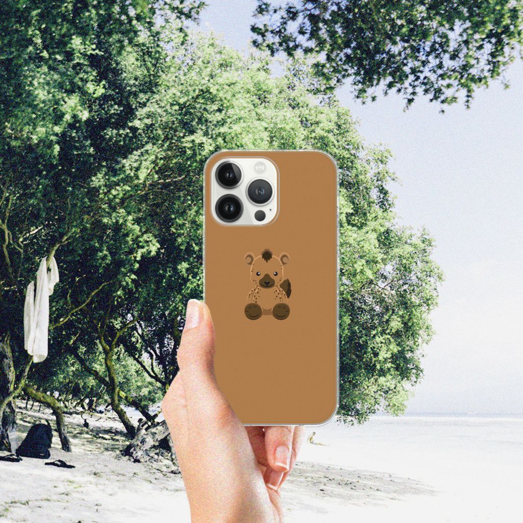 iPhone 13 Pro Max Telefoonhoesje met Naam Baby Hyena met schattig hyena ontwerp 🦝.