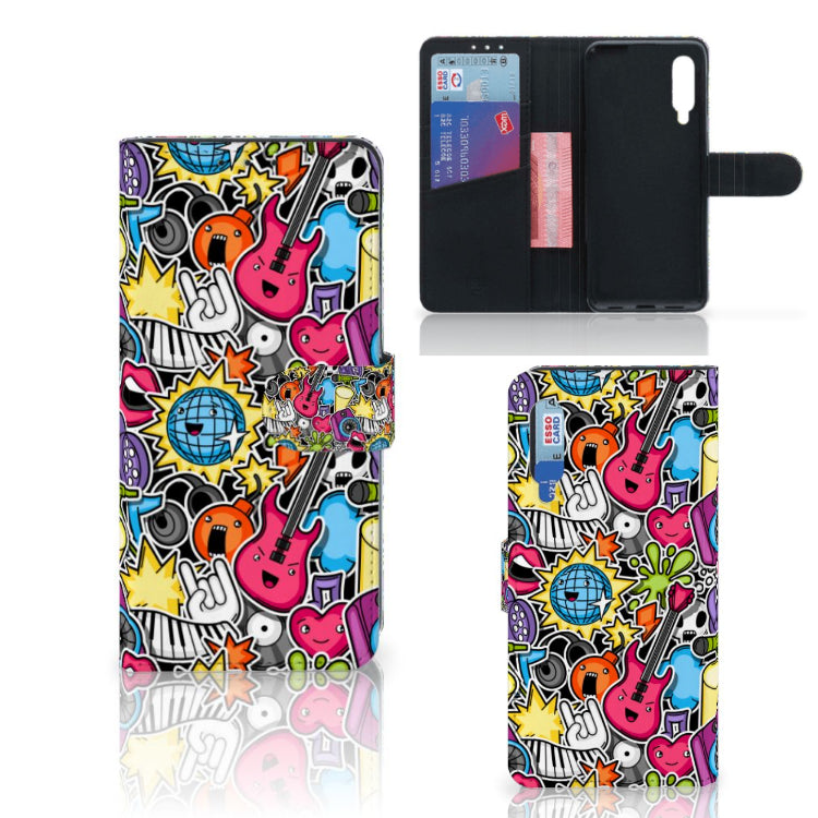 Xiaomi Mi 9 Wallet Case met Pasjes Punk Rock