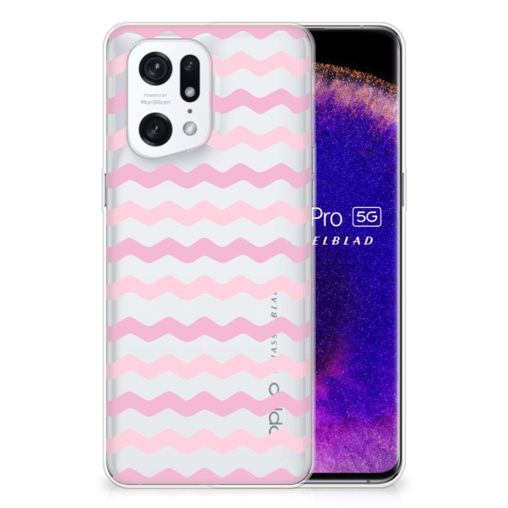 OPPO Find X5 Pro TPU bumper Waves Roze