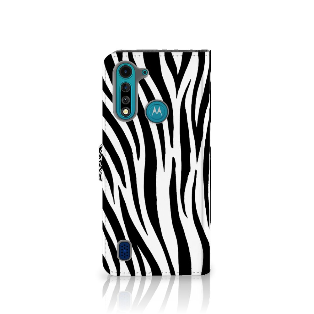 Motorola G8 Power Lite Telefoonhoesje met Pasjes Zebra