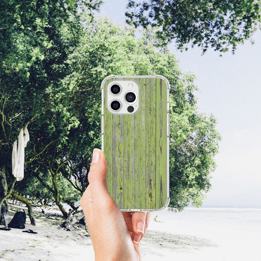 iPhone 13 Pro Max Stevig Telefoonhoesje Green Wood - B2C Telecom