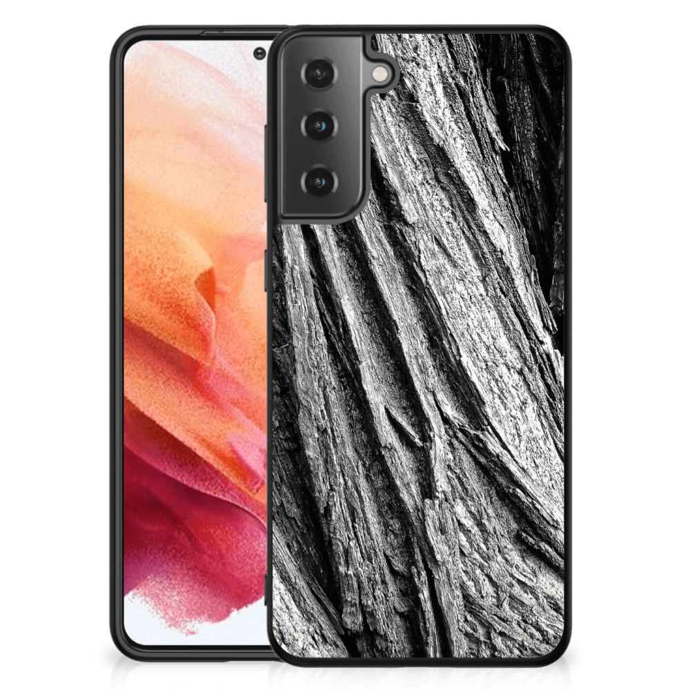 Houten Print Telefoonhoesje Samsung Galaxy S21 Boomschors Grijs