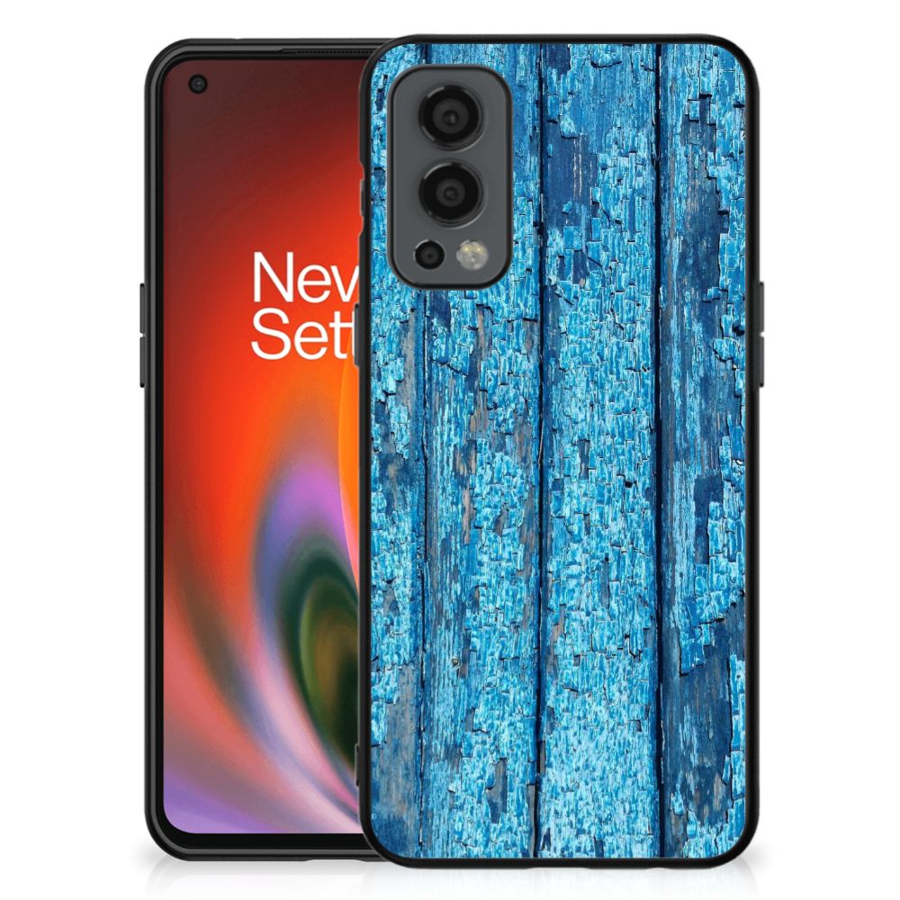 OnePlus Nord 2 Houten Print Telefoonhoesje Wood Blue