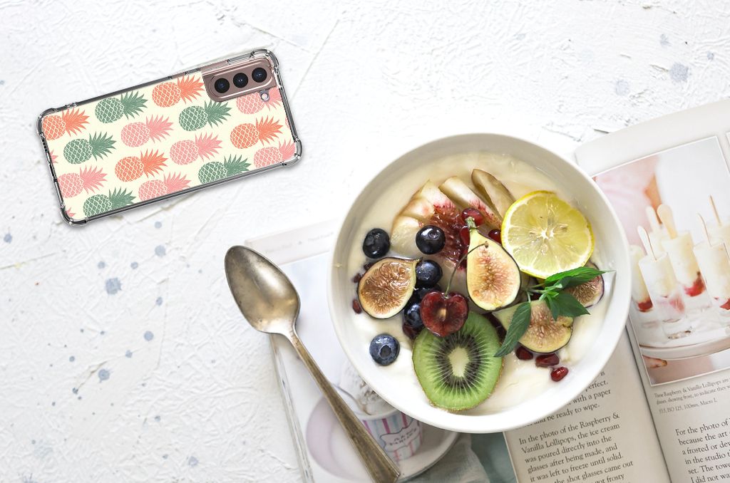 Samsung Galaxy S21 Plus Beschermhoes Ananas B2C Telecom