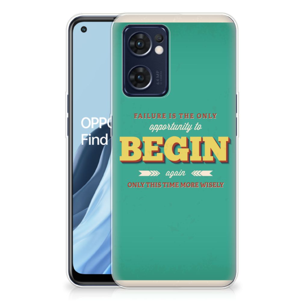 OPPO Reno 7 5G | Find X5 Lite Siliconen hoesje met naam Quote Begin