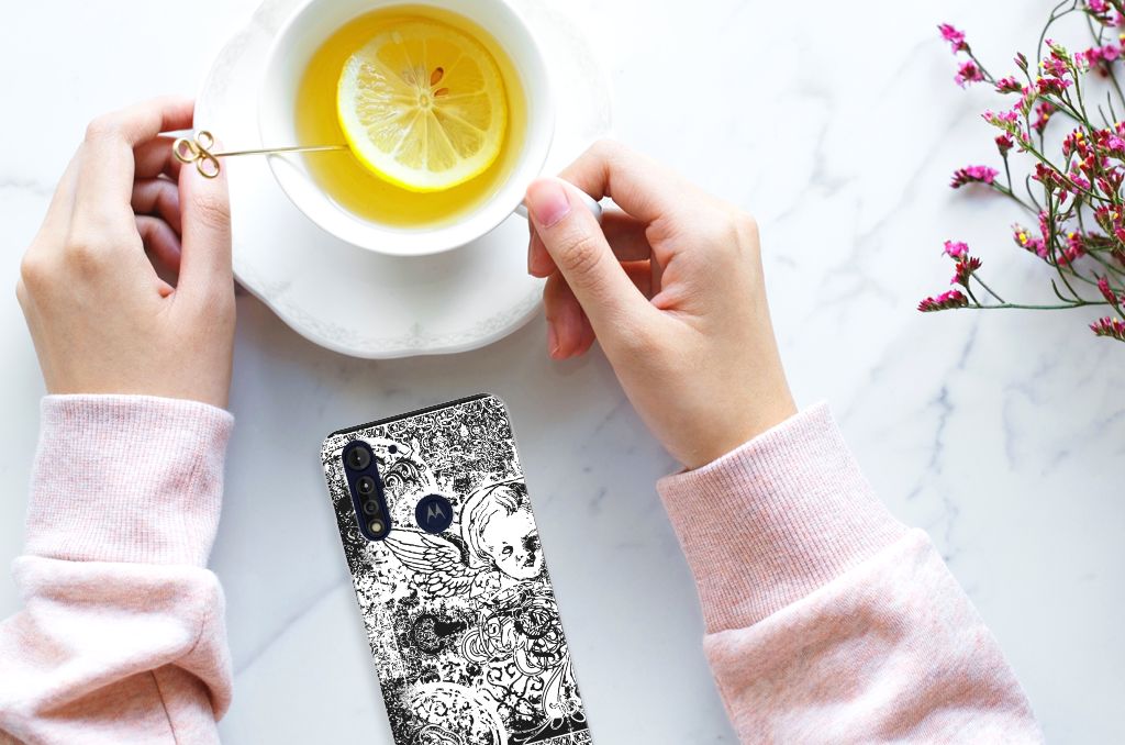 Silicone Back Case Motorola Moto G8 Power Lite Skulls Angel B2C Telecom