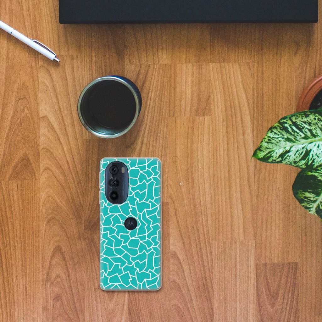 Motorola Edge 30 Pro Hoesje maken Cracks Blue B2C Telecom