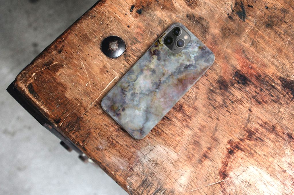 Apple iPhone 11 Pro TPU Siliconen Hoesje Marmer Grijs