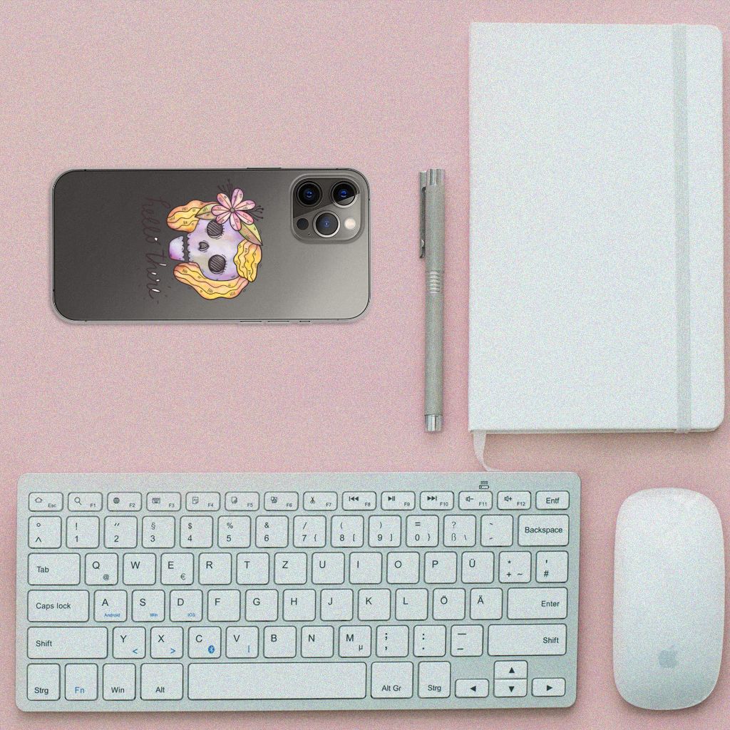 Silicone Back Case iPhone 12 Pro Max Boho Skull B2C Telecom