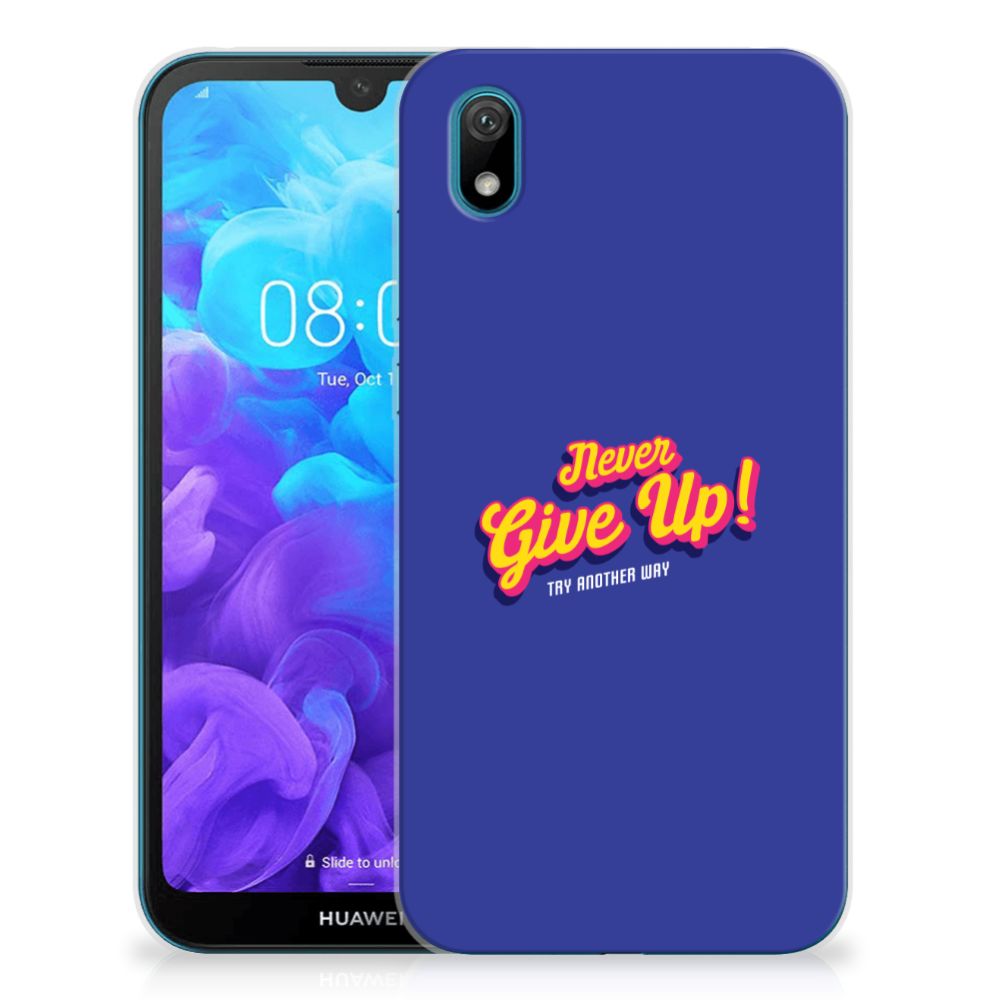 Huawei Y5 (2019) Siliconen hoesje met naam Never Give Up