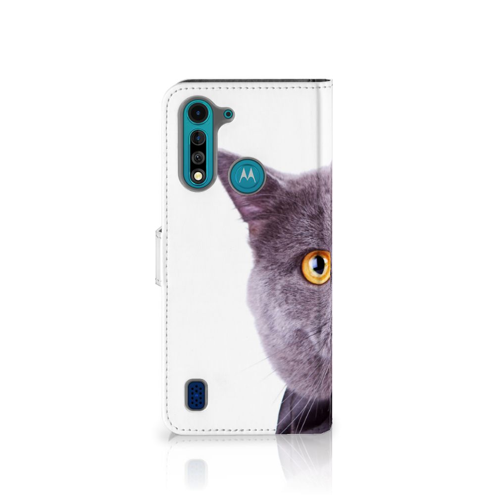 Motorola G8 Power Lite Telefoonhoesje met Pasjes Kat