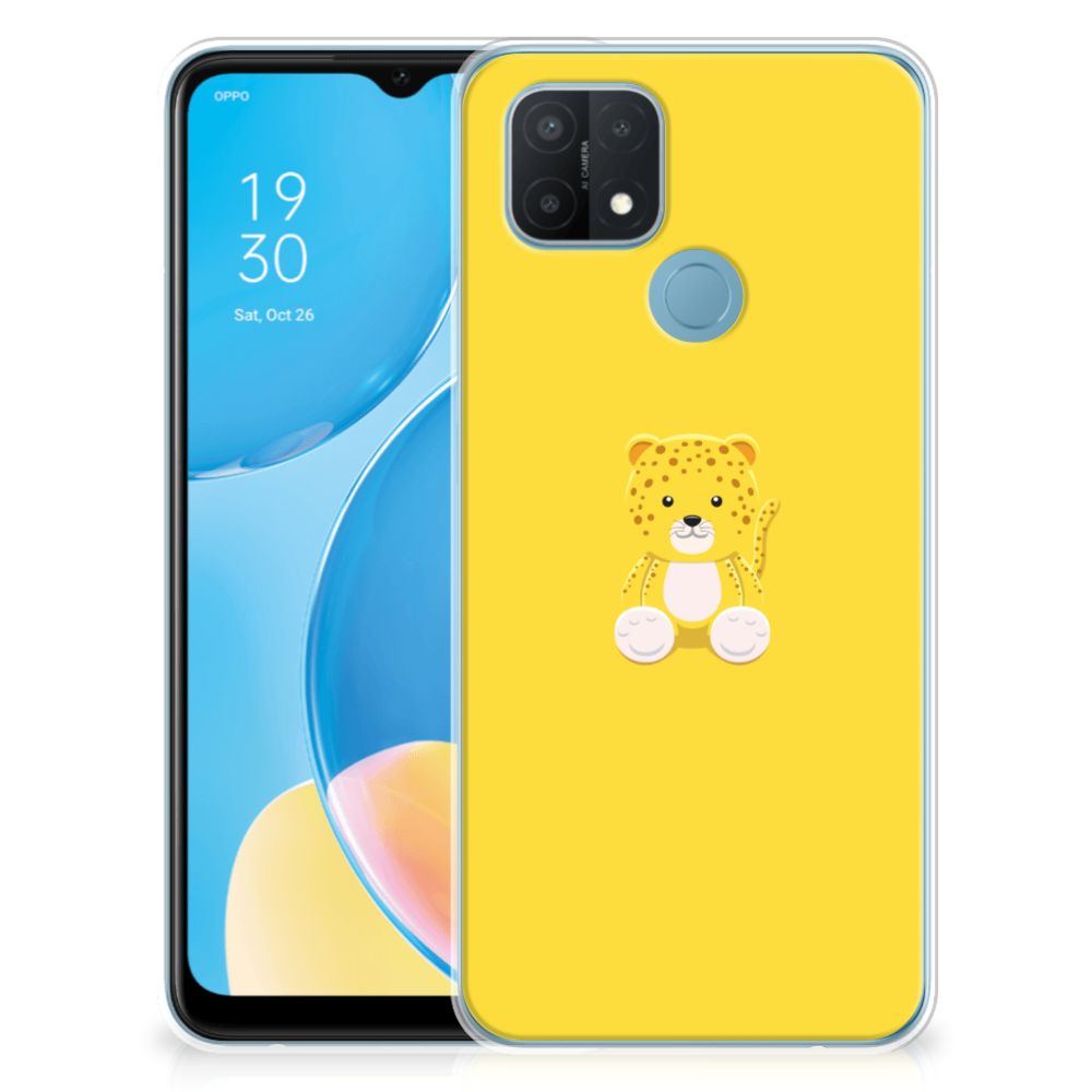 OPPO A15 Telefoonhoesje met Naam Baby Leopard B2C Telecom